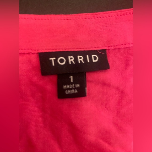Torrid Woman's Pink Rayon Tank Top Drawstring on waist Size‎ 1 - Picture 4 of 8